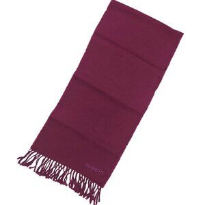 GIVENCHY Vintage Dark Pink Logo Embroidered Wool Scarf